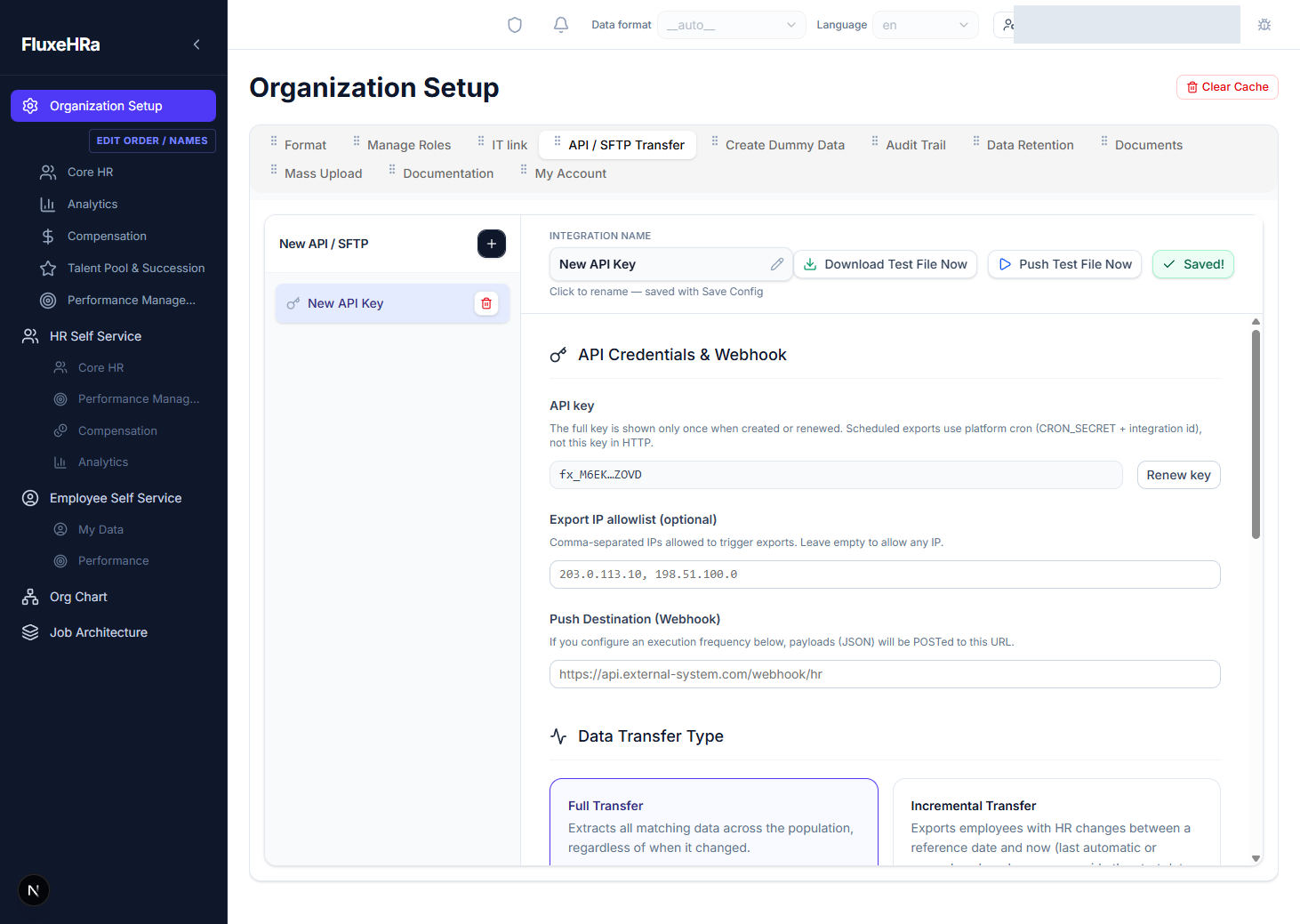 Integration export security