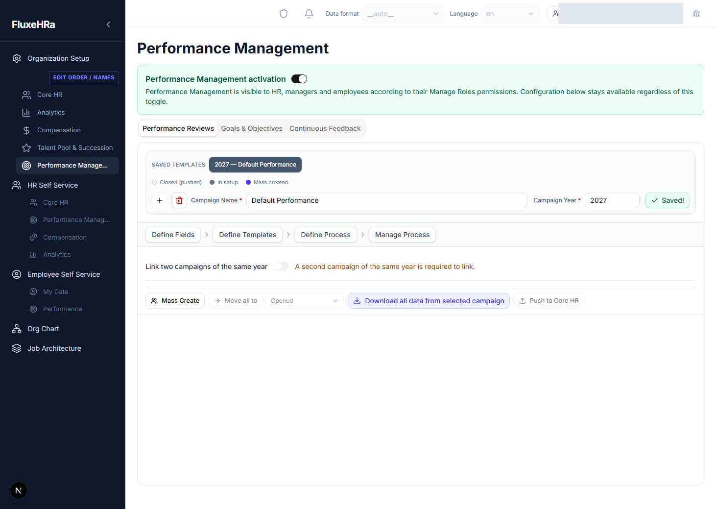 Performance campaign